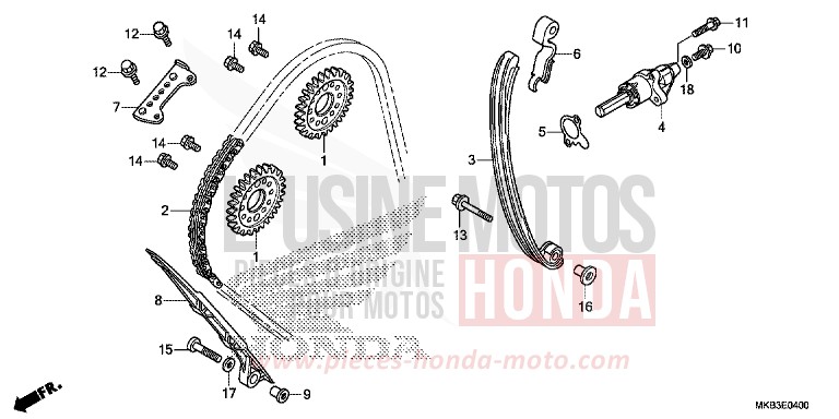 CHAINE A CAMES/TENDEUR de CBR1000RR SP SP1 SP2 ROSS WHITE (NH196K) 2015